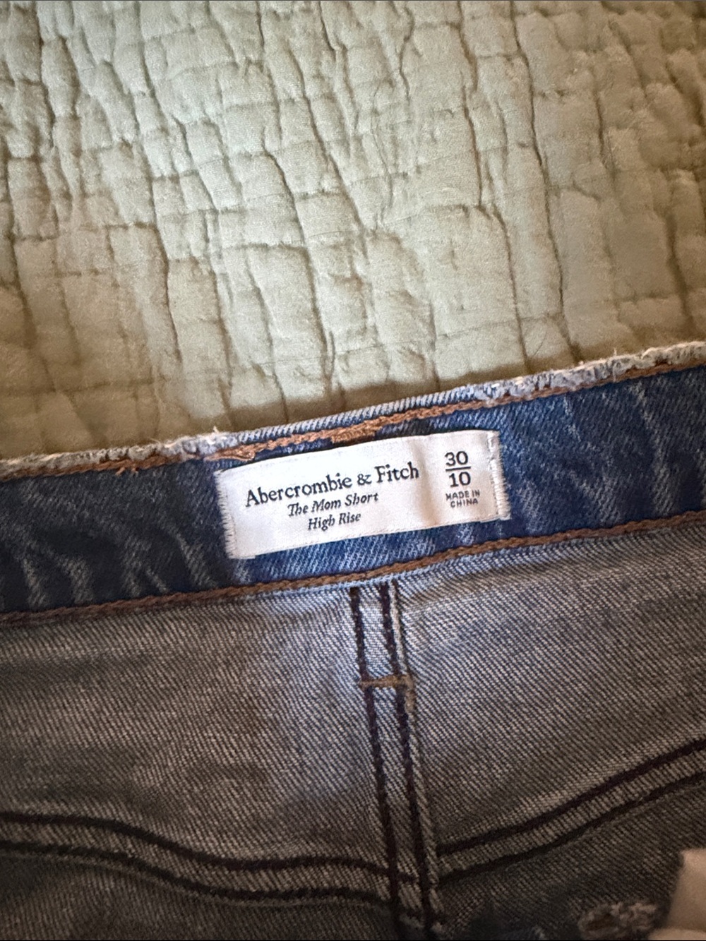 Abercrombie and Fitch Distressed High-Waist Women’s Denim Shorts - Blue - Picture 2 of 3
